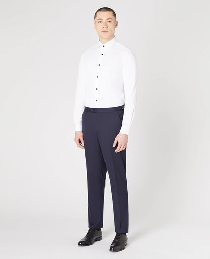 Remus Uomo Rome Formal Shirt with Black Buttons - White 1_18825_01_02_1