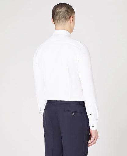 Remus Uomo Rome Formal Shirt with Black Buttons - White 1_18825_01_03_1