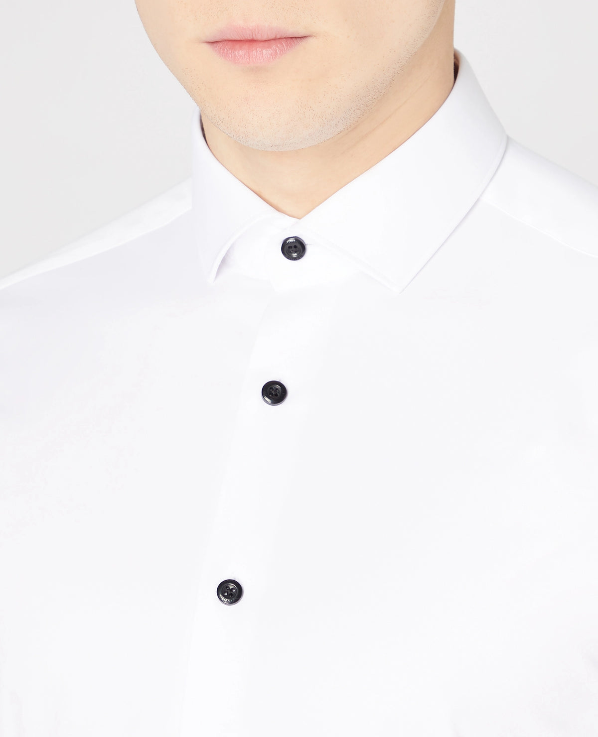 Remus Uomo Rome Formal Shirt with Black Buttons - White 1_18825_01_04_1