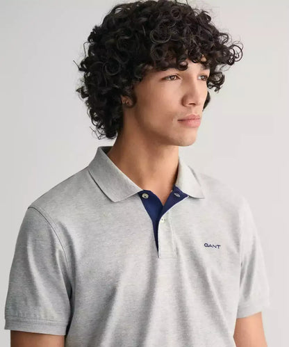 Gant Contrast Piqué Polo Shirt - Grey 2062026_093-4