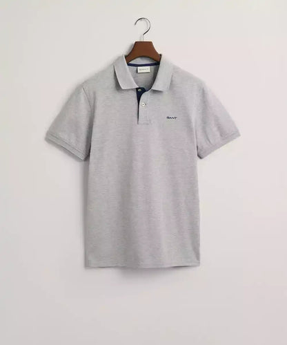 Gant Contrast Piqué Polo Shirt - Grey 2062026_093-5