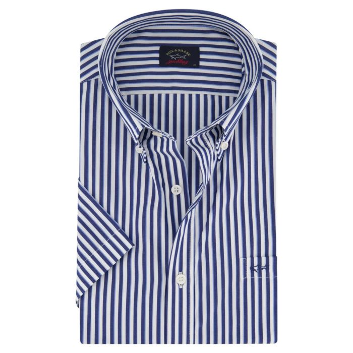 Paul & Shark Short Sleeve Cotton Shirt 23413199 - Blue 234131990051
