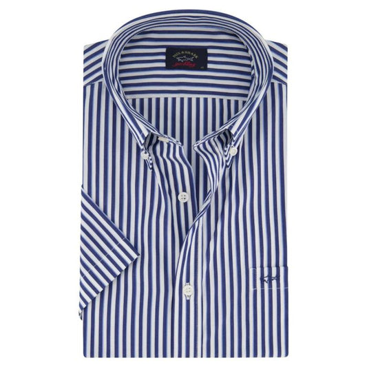 Paul & Shark Short Sleeve Cotton Shirt 23413199 - Blue 234131990051