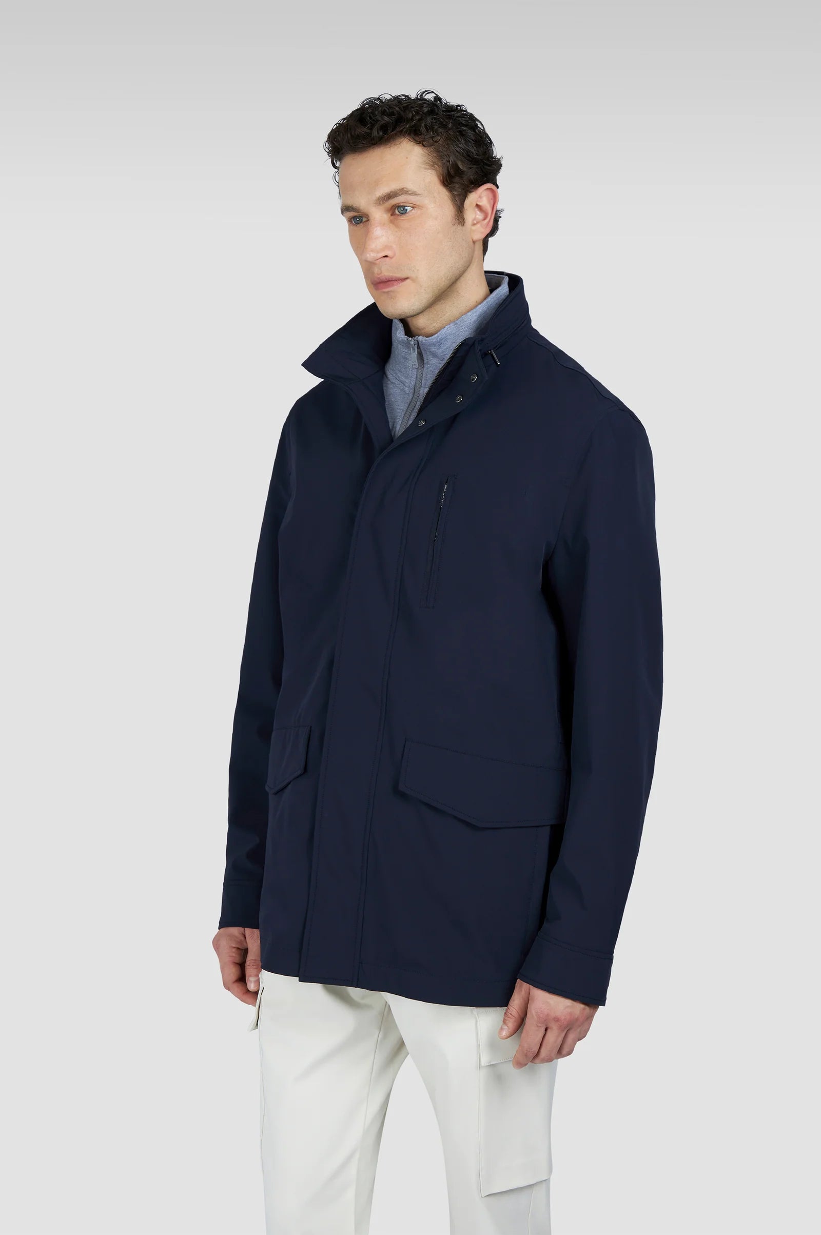 Paul & Shark Typhoon® Re-4x4 Stretch Coat with Alcantara - Dark Blue 25412015-013-1