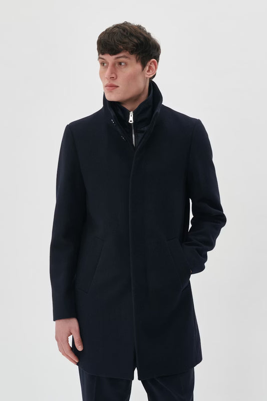 Matinique Harvey Wool Coat - Dark Navy 302038451940111