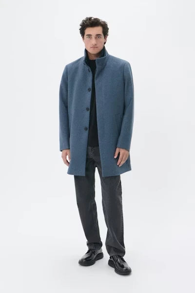 Matinique Harvey Wool Coat - Dust Blue 302038451940262