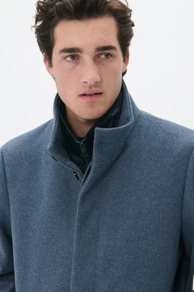 Matinique Harvey Wool Coat - Dust Blue 302038451940268