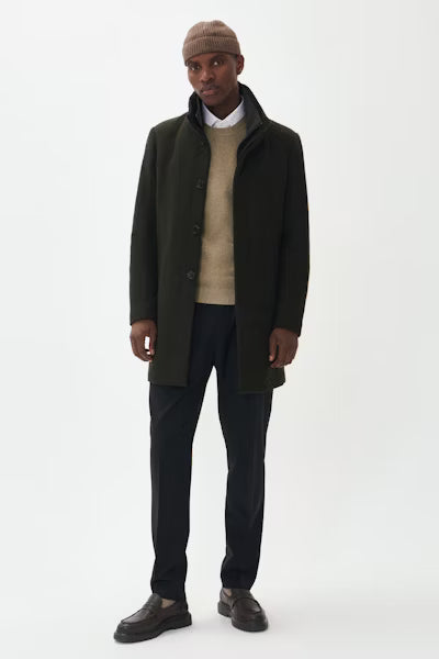 Matinique Harvey Wool Coat - Forest 30203845215052