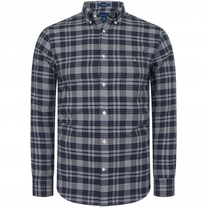 Gant Oxford Plaid Shirt Regular Fit - Evening Blue 32200714331
