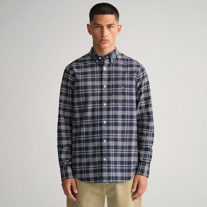 Gant Oxford Plaid Shirt Regular Fit - Evening Blue 32200714332