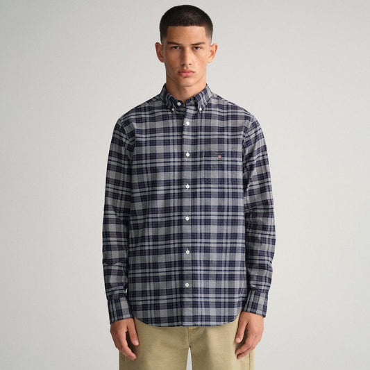 Gant Oxford Plaid Shirt Regular Fit - Evening Blue 32200714332