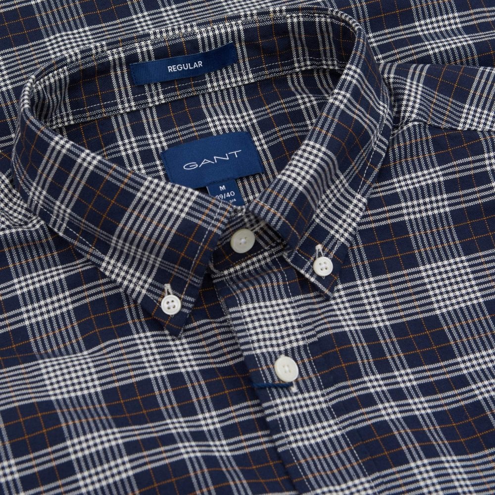 Gant Oxford Plaid Shirt Regular Fit - Evening Blue 32200714333