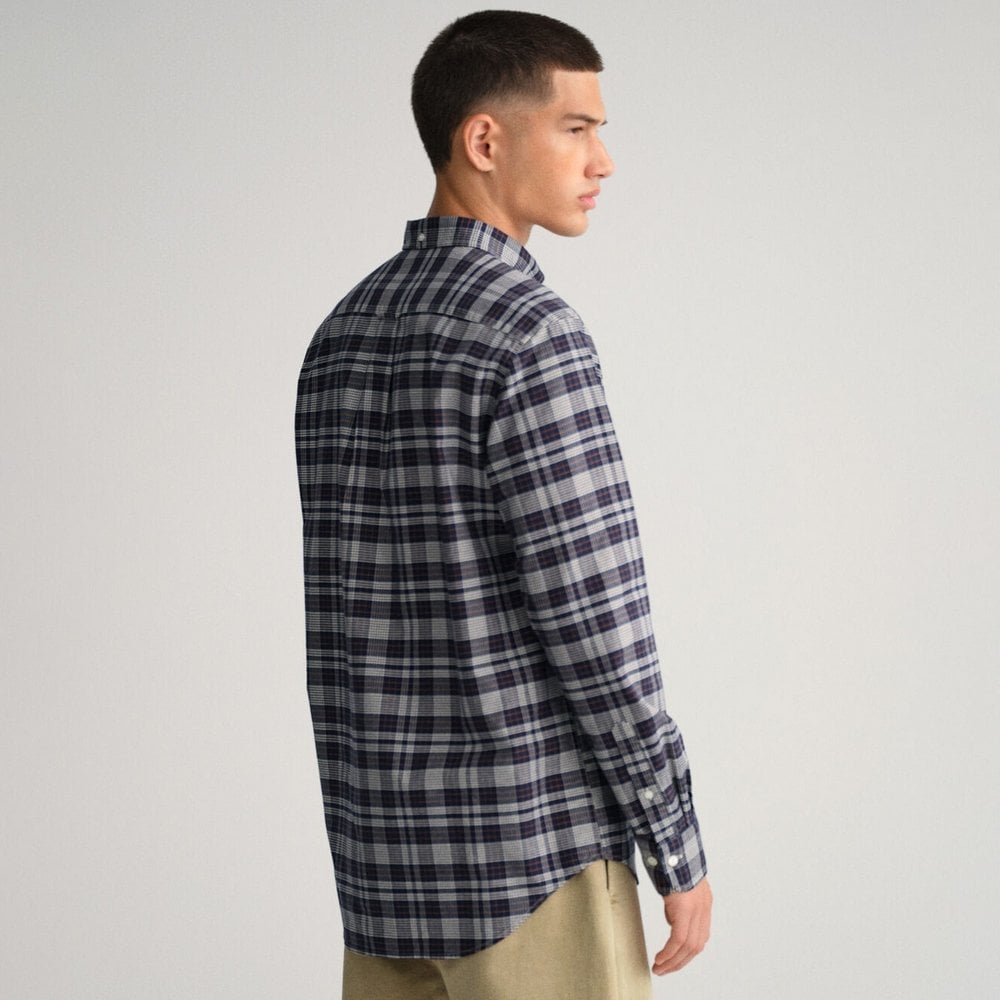 Gant Oxford Plaid Shirt Regular Fit - Evening Blue 32200714334