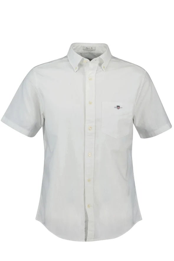 Gant Regular Fit Short Sleeve Dobby Shirt - White 3250140110-1