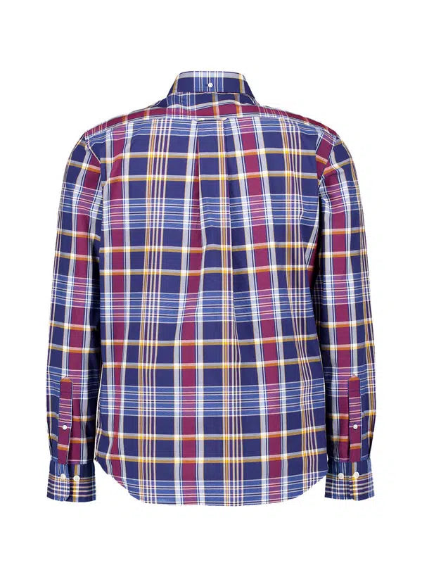 Gant Regular Fit Cotton Checked Shirt - Persian Blue 3250212423-2