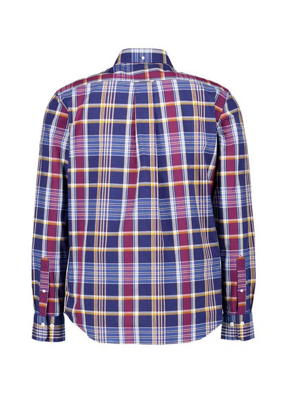 Gant Regular Fit Cotton Checked Shirt - Persian Blue 3250212423-2