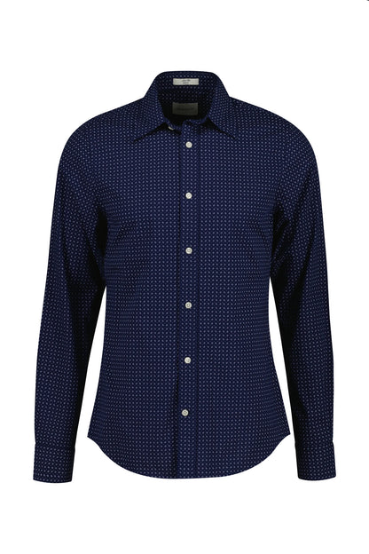 Gant Slim Micro Print Shirt - Classic Blue 3250220409