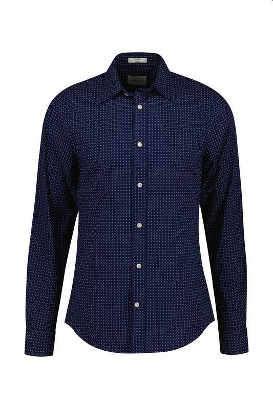 Gant Slim Micro Print Shirt - Classic Blue 3250220409