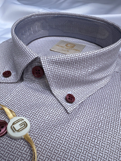 Purple 6th Sense Design button-down shirt, fabric close-up — Ryle Menswear, Tralee