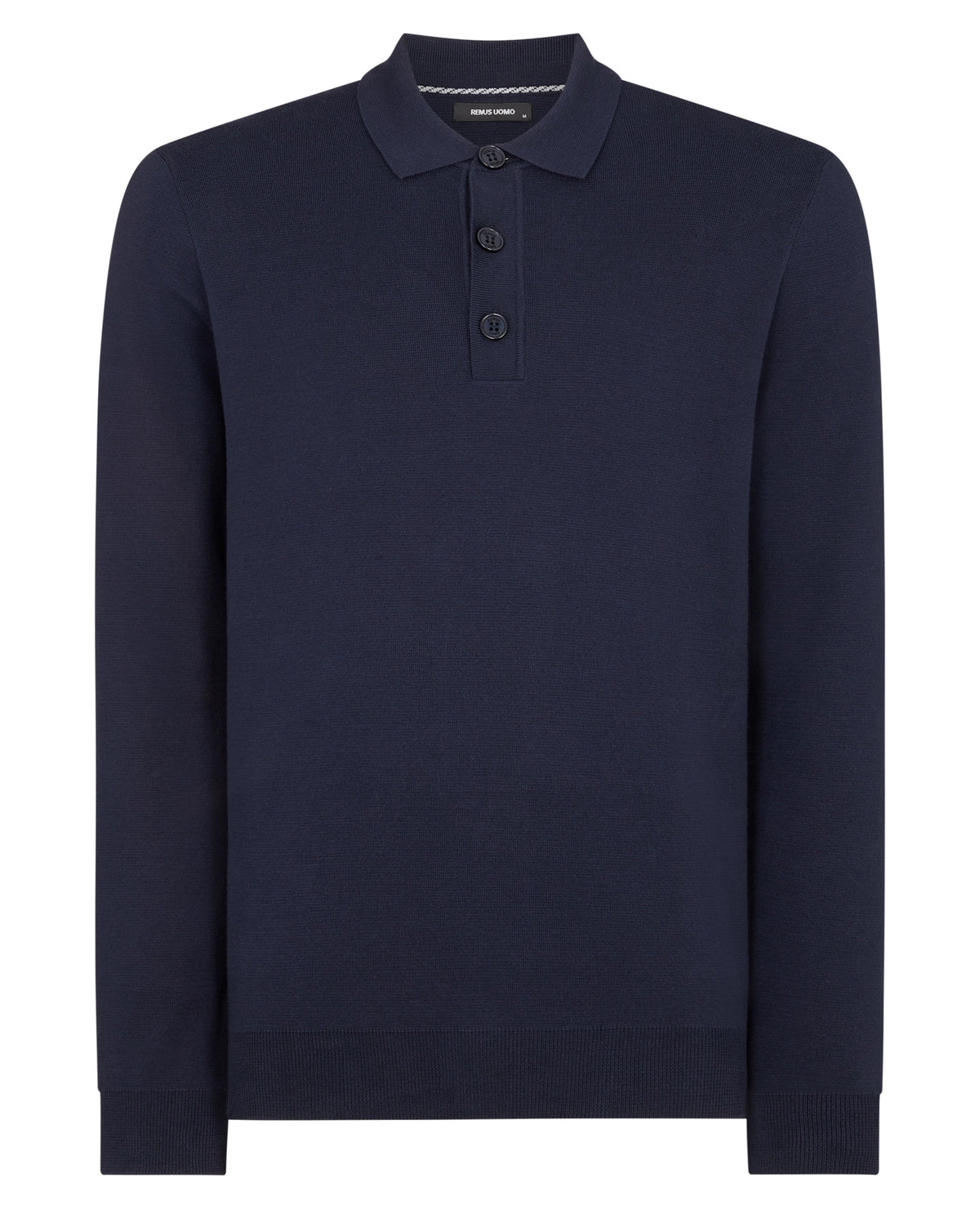 Remus Uomo Long Sleeve Polo Knit - Navy 3_58690_78_01