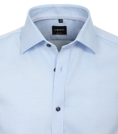 Venti Body Fit Stretch Business Shirt - Light Blue 4324-314-image-3-64c31b1b9e73e