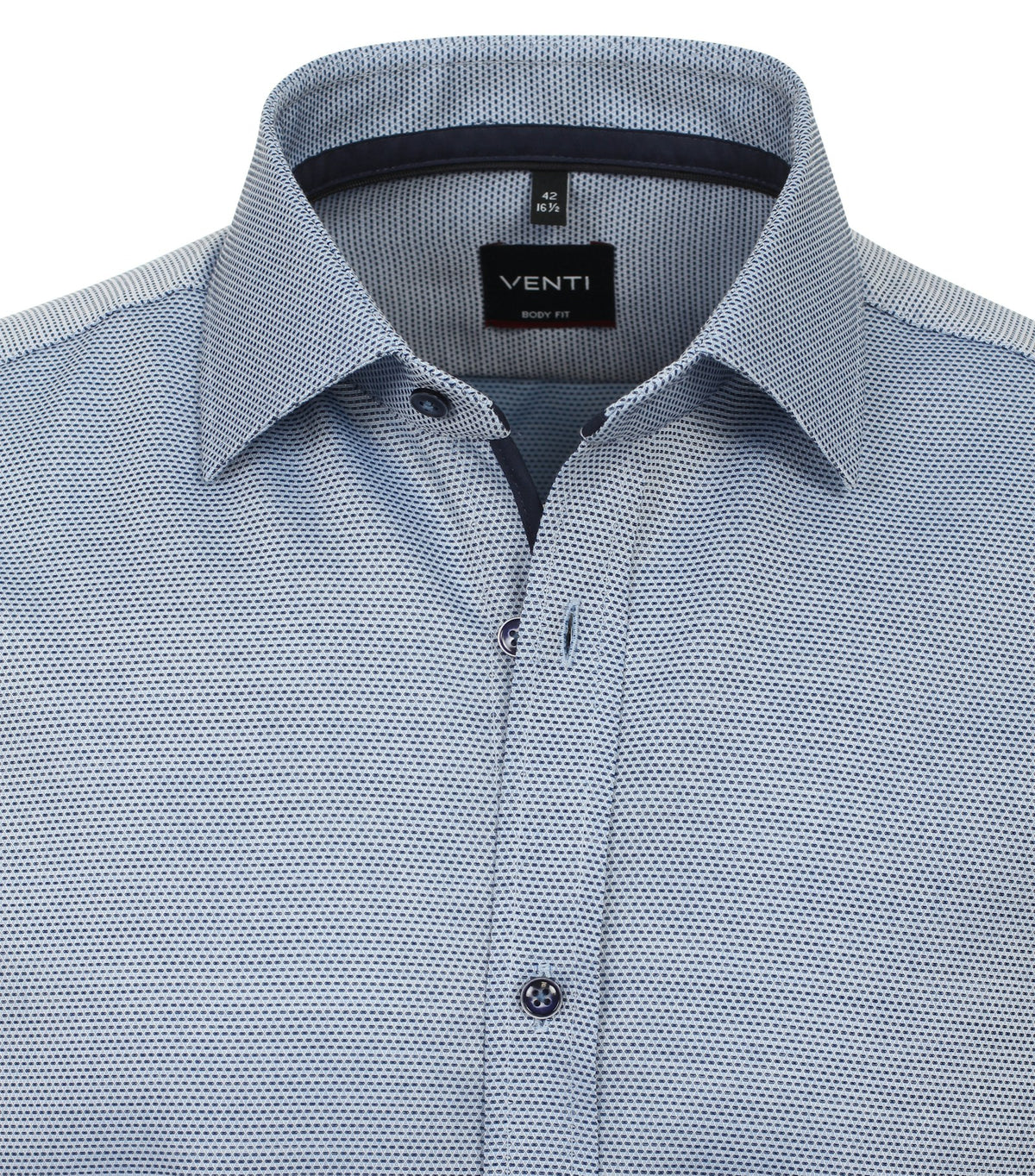 Venti Body Fit Stretch Business Shirt - Greyish Mid Blue 4324-392-image-3-64c31b1f4b98f