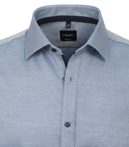 Venti Body Fit Stretch Business Shirt - Greyish Mid Blue 4324-392-image-3-64c31b1f4b98f