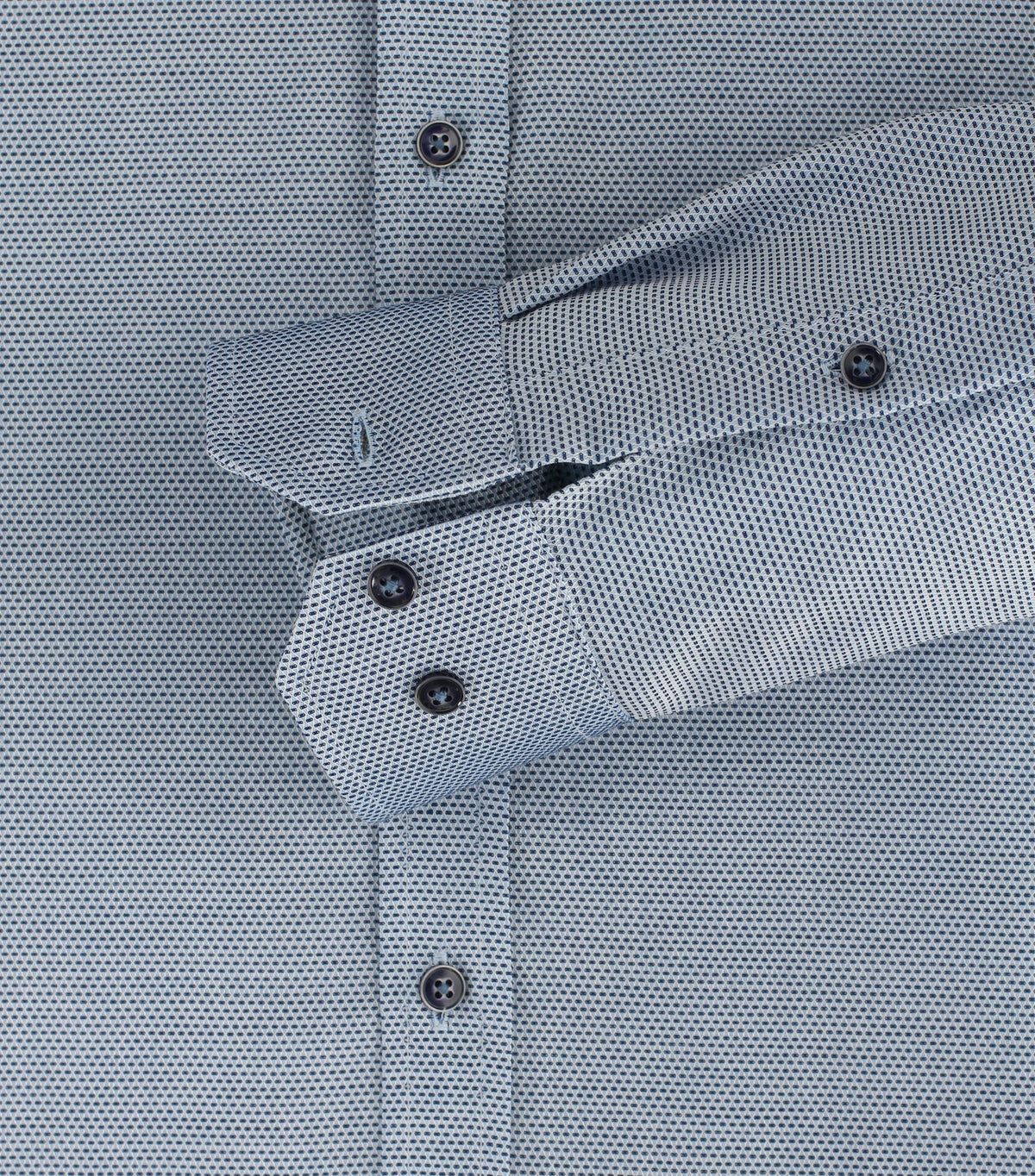 Venti Body Fit Stretch Business Shirt - Greyish Mid Blue 4324-392-image-4-64c31b2038ad4