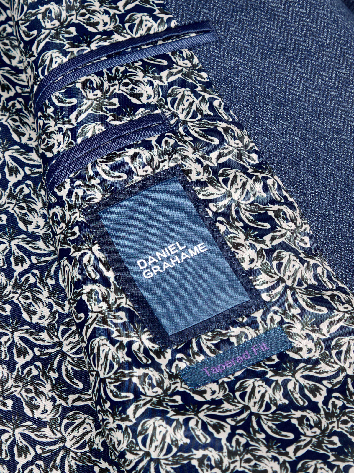 Daniel Grahame Damon Herringbone Jacket - Blue 4_13316_27_04_1