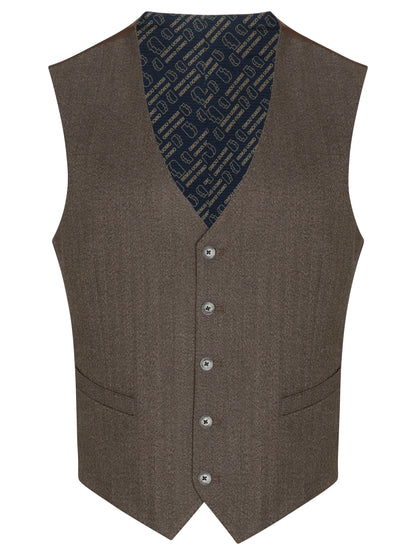 Remus Uomo Peppe Waistcoat - Dark Brown 4_52746_48_01_1