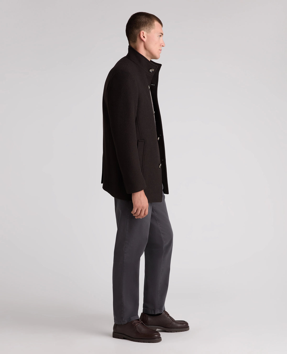 Remus Uomo Jonah Wool-Blend Overcoat - Dark Brown 4_90374_49_04