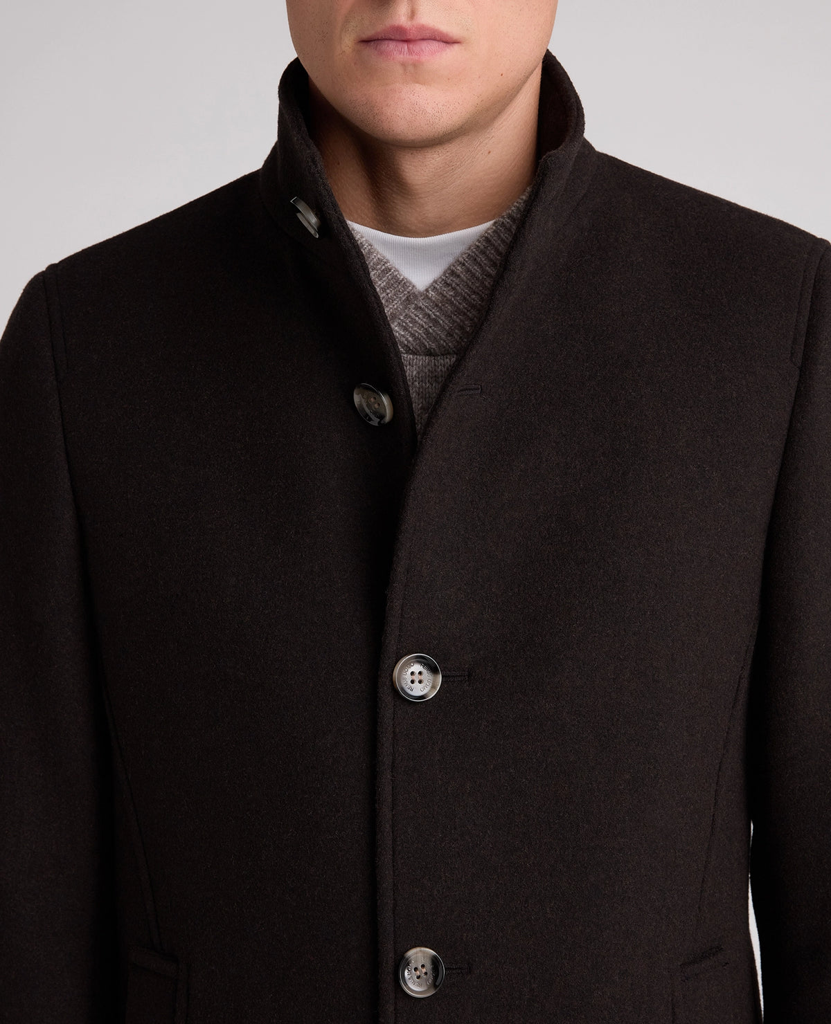 Remus Uomo Jonah Wool-Blend Overcoat - Dark Brown 4_90374_49_05