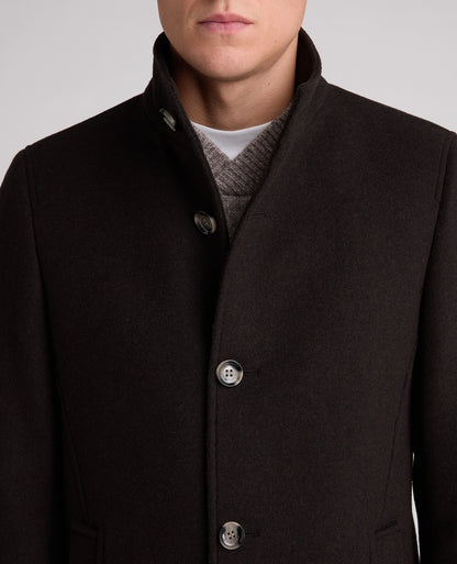 Remus Uomo Jonah Wool-Blend Overcoat - Dark Brown 4_90374_49_05