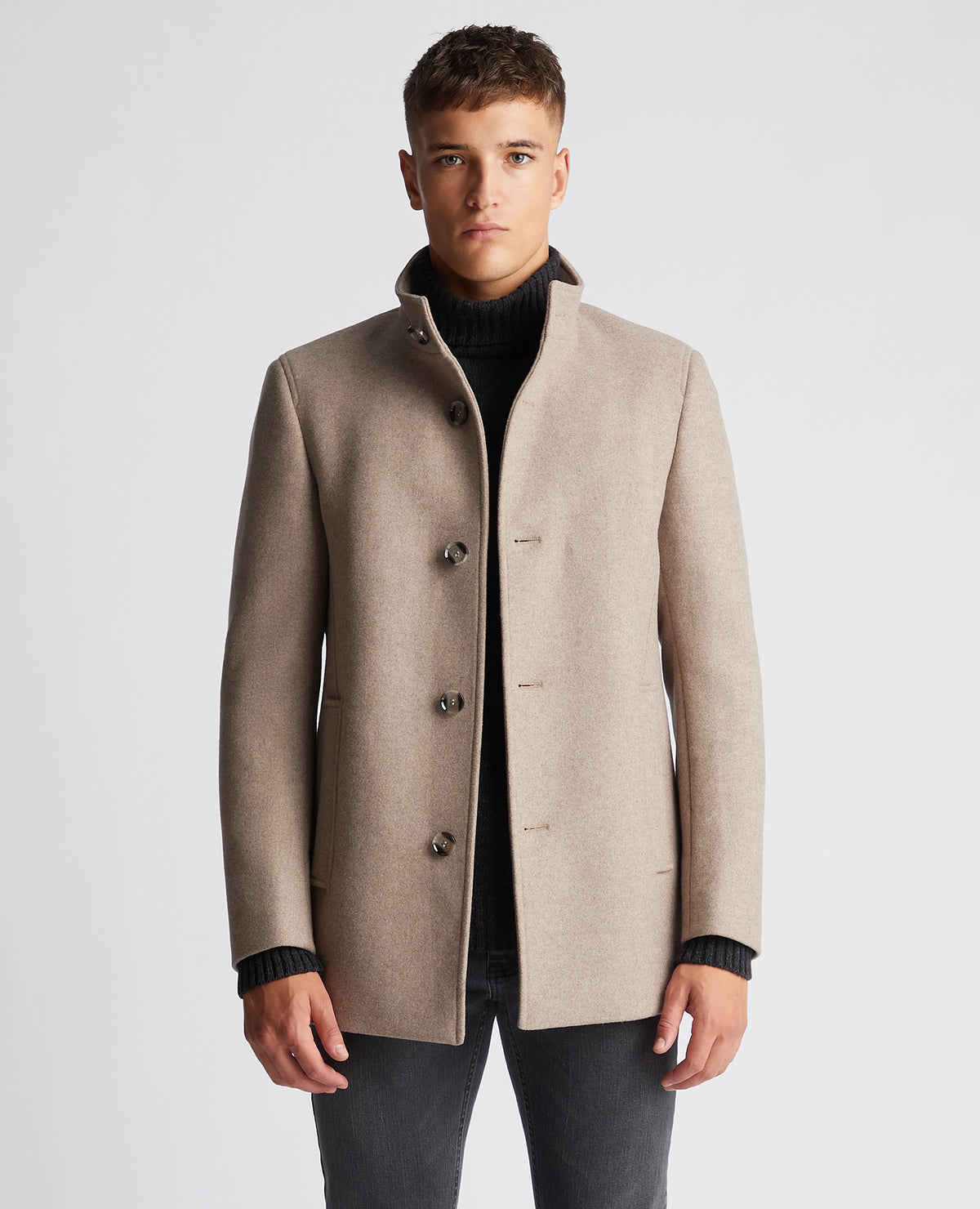 Remus Uomo Jonah Wool-Blend Overcoat - Taupe 4_90374_96_00