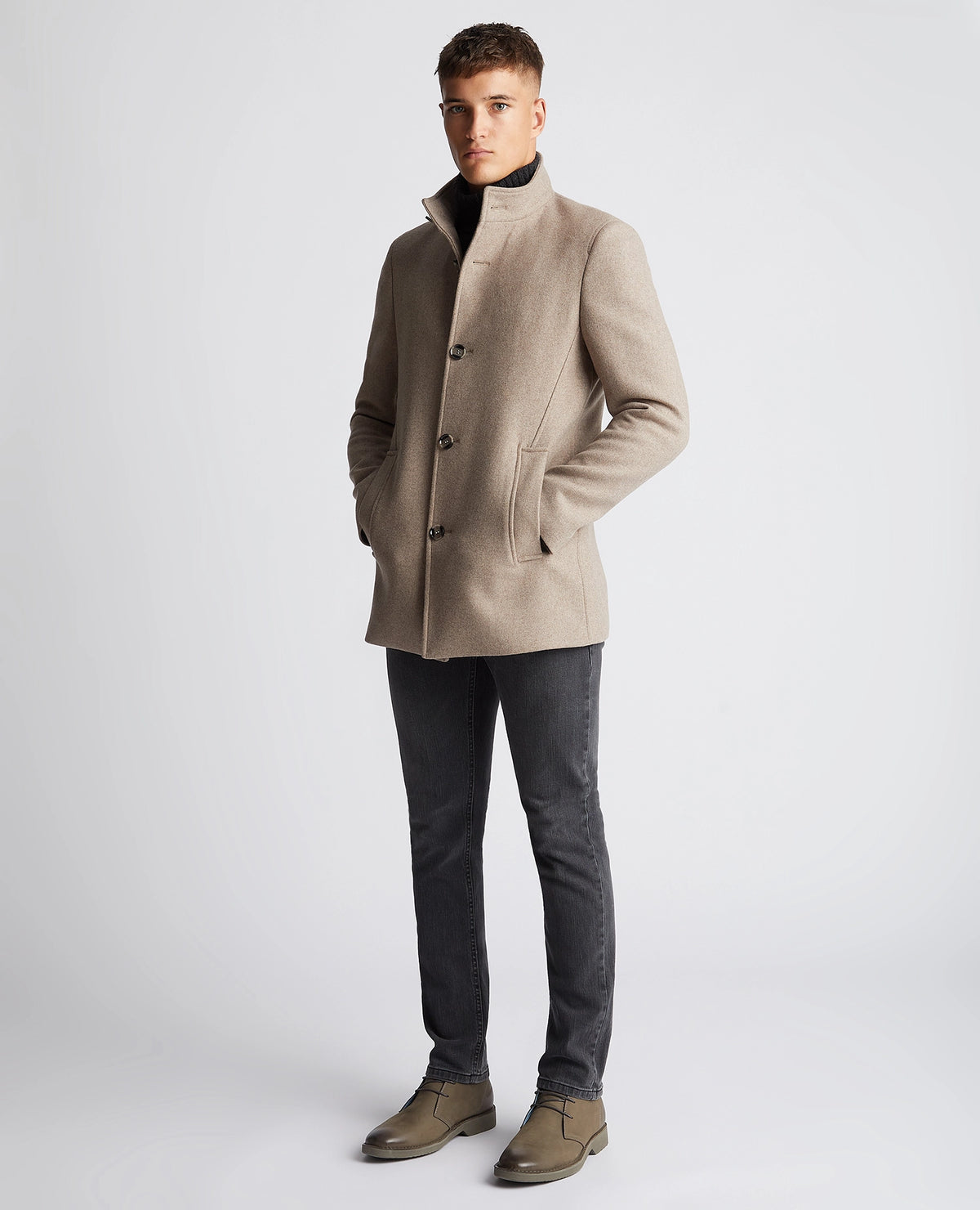 Remus Uomo Jonah Wool-Blend Overcoat - Taupe 4_90374_96_03