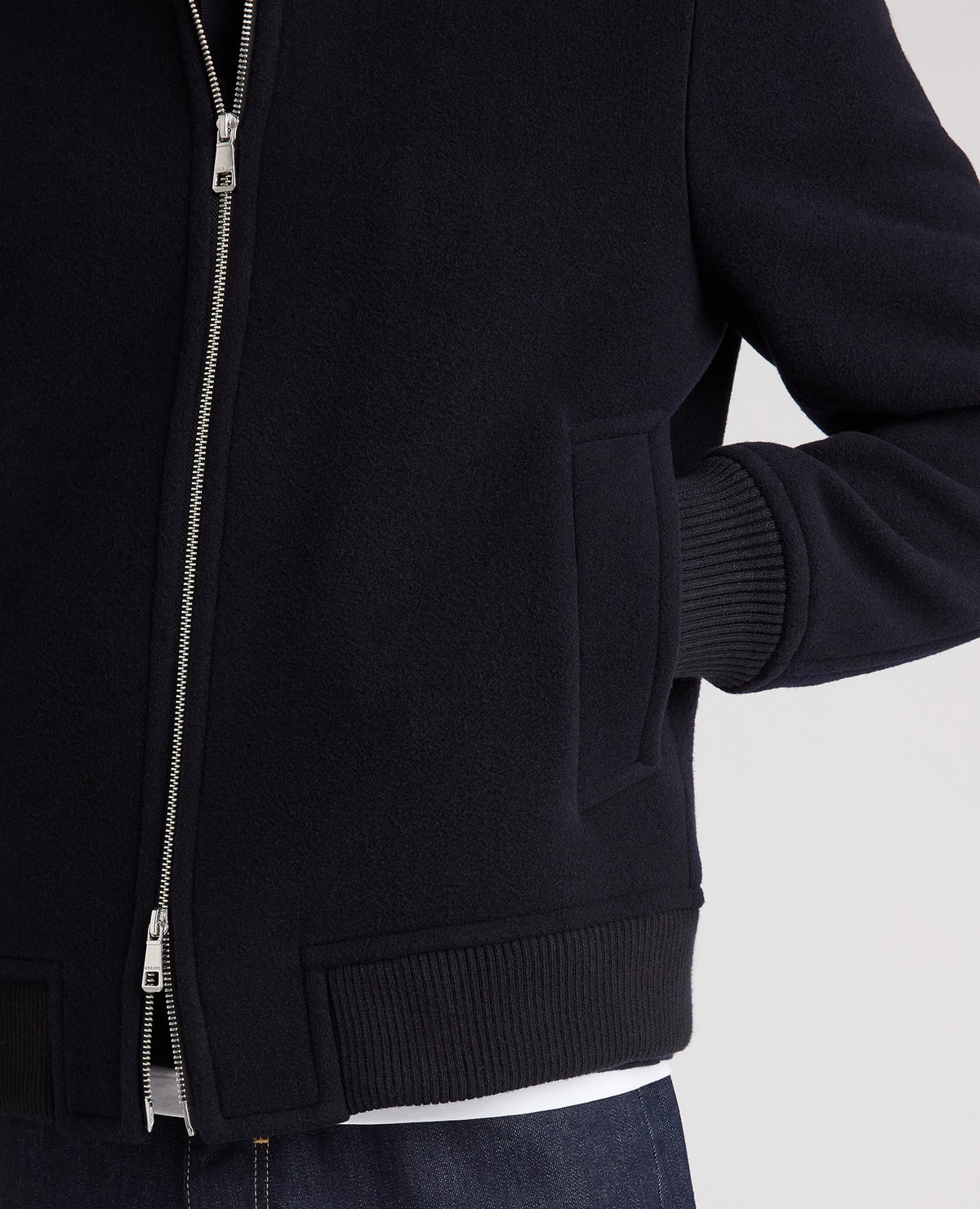 Remus Uomo Tyler Wool-Blend Zip Coat - Navy 4_90721_78_06
