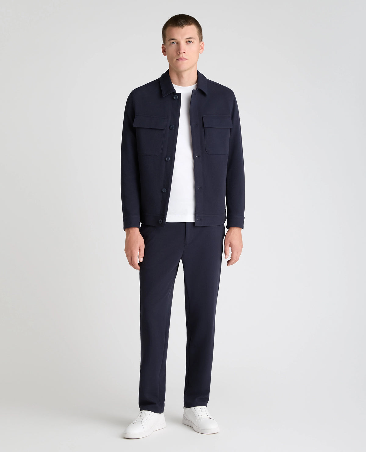 Remus Uomo Treviso Stretch Cotton Coat - Navy 4_90730_78_02