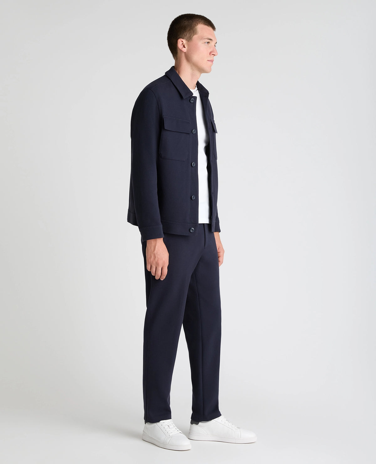 Remus Uomo Treviso Stretch Cotton Coat - Navy 4_90730_78_04