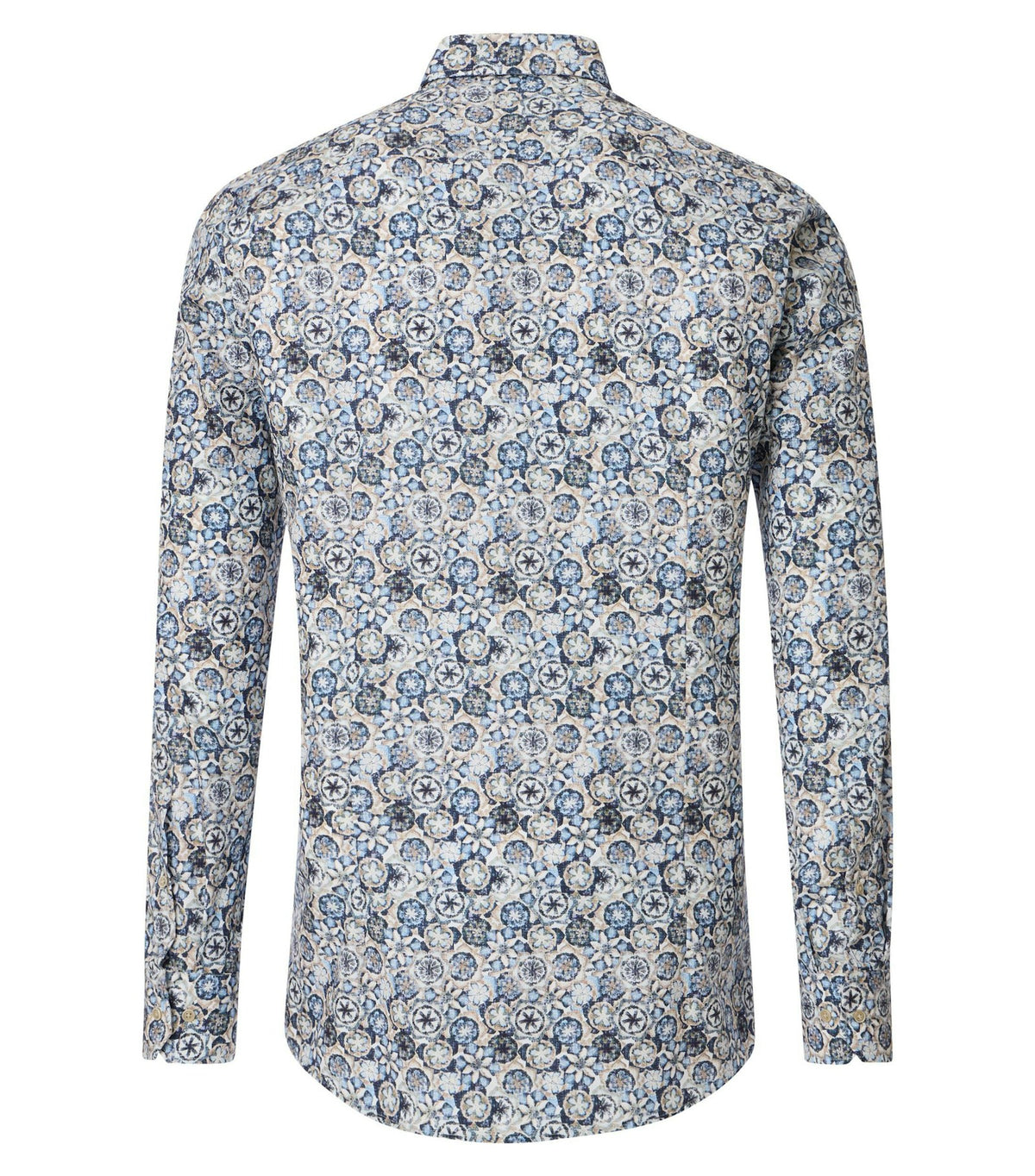 Venti Modern Fit Floral Print Shirt - Blue 5019-420-image-2-68a5225f87c06
