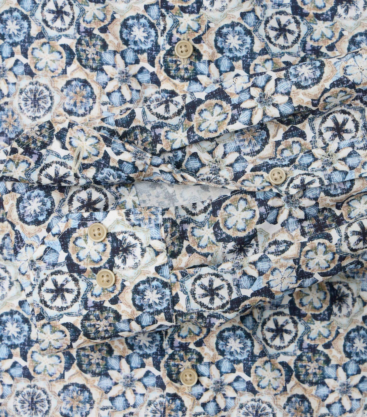 Venti Modern Fit Floral Print Shirt - Blue 5019-420-image-4-68a5225fea0ac