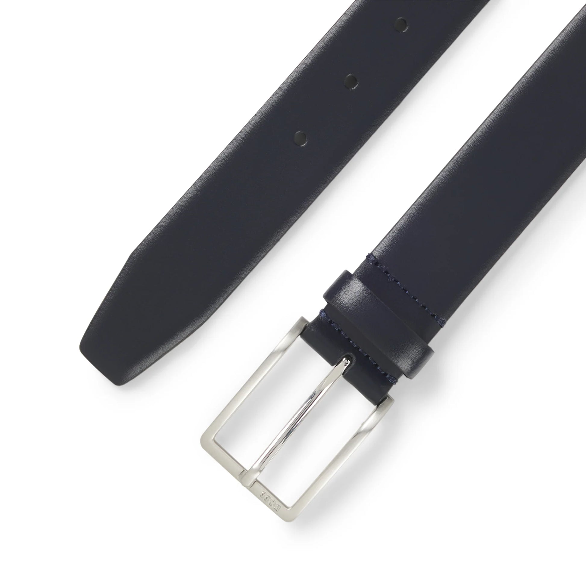 Hugo Boss Italian-made Leather Belt With Engraved-logo Buckle - Navy 50491834-410-2