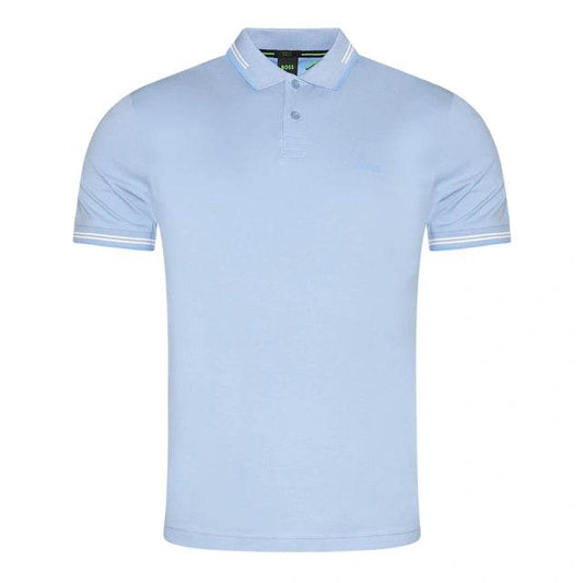 Hugo Boss Stretch-cotton Slim-fit Polo Shirt With Branding - Open Blue 50506193-498-1