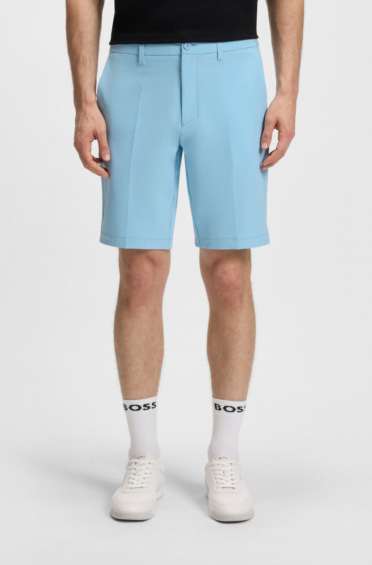 Hugo Boss Slim-fit Shorts in Water-repellent Stretch Fabric - Light Blue 50540337-455-1
