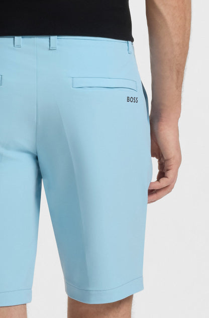 Hugo Boss Slim-fit Shorts in Water-repellent Stretch Fabric - Light Blue 50540337-455-4