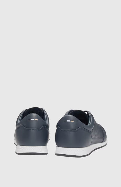 Hugo Boss Nappa-leather Trainers With Perforated Details - Dark Blue 50542099_401_3