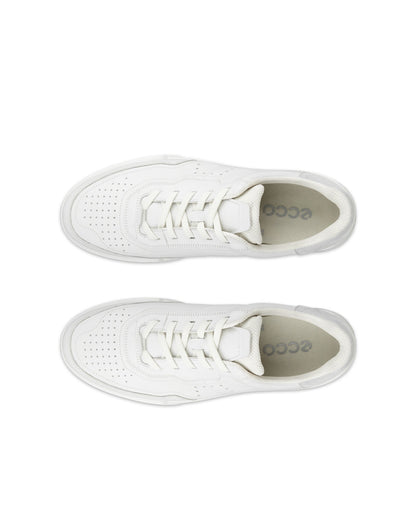 Ecco Street Court Leather Trainers - White 539814-52292-top_left_pair_eCom