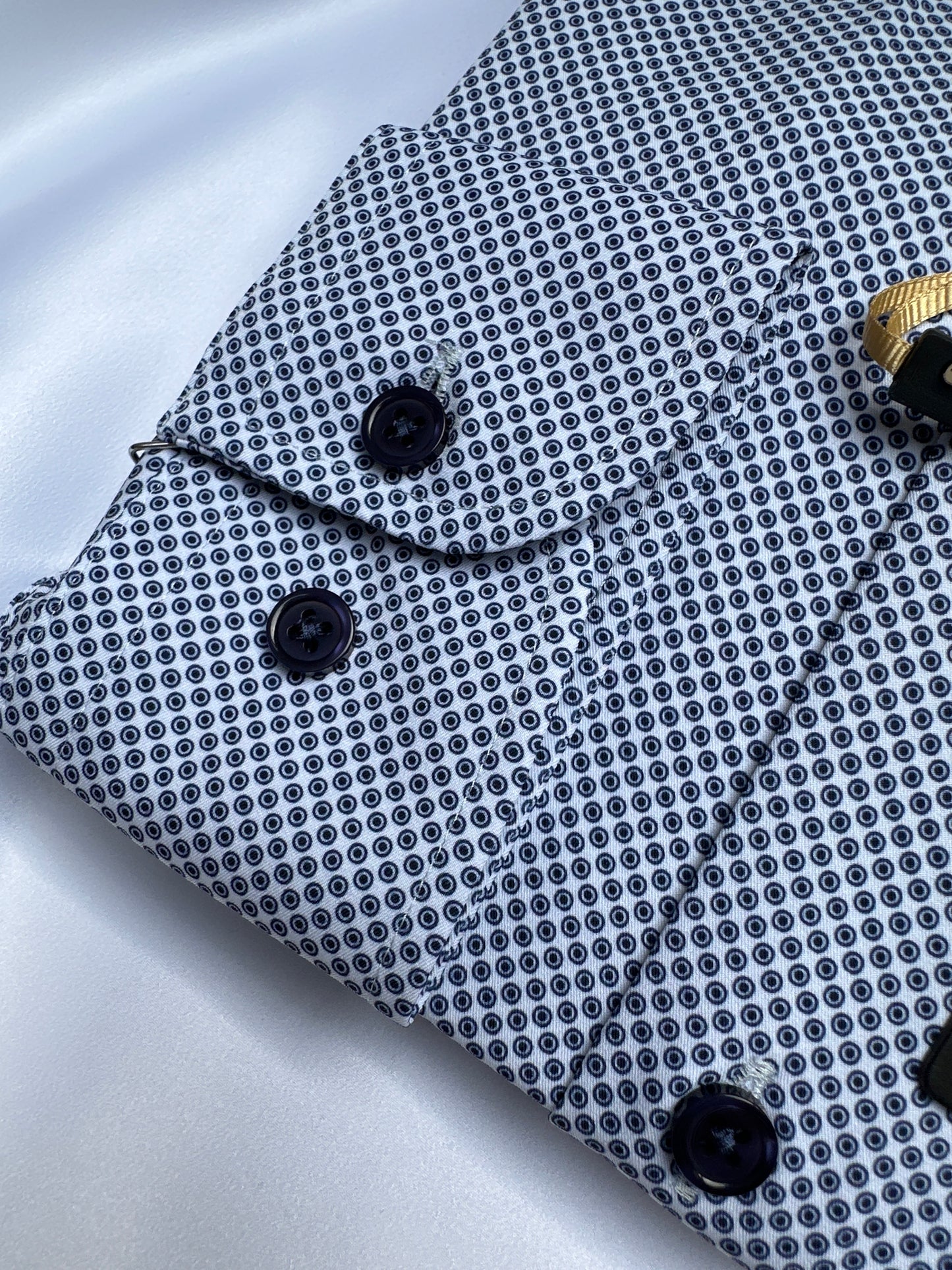Blue 6th Sense Design shirt, collar and button detail — Ryle Menswear, Tralee