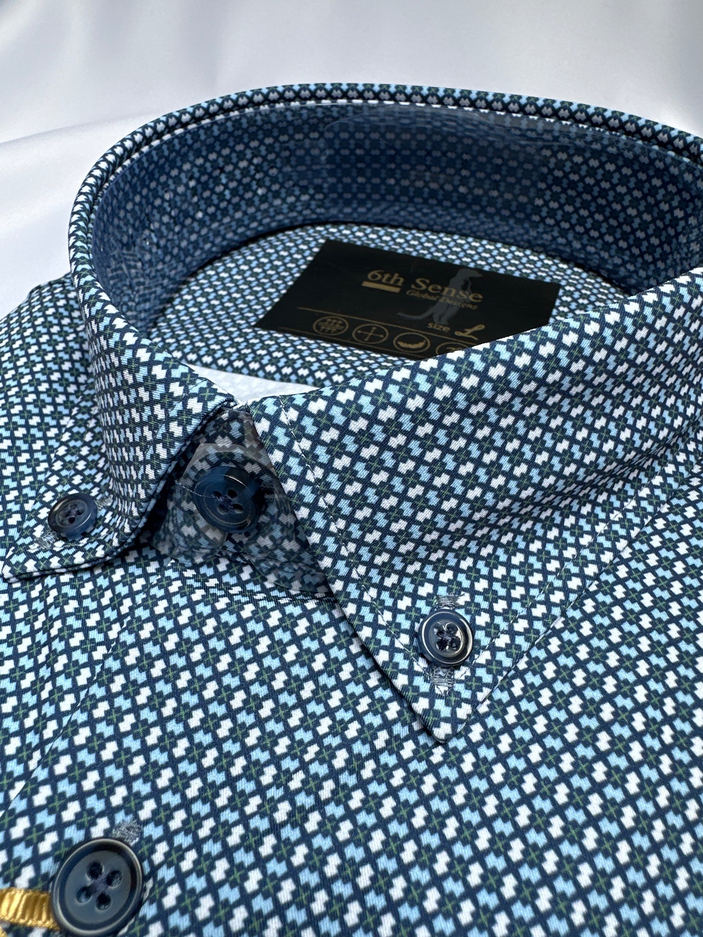 6th Sense Design geo-print performance shirt at Ryle Menswear, Tralee