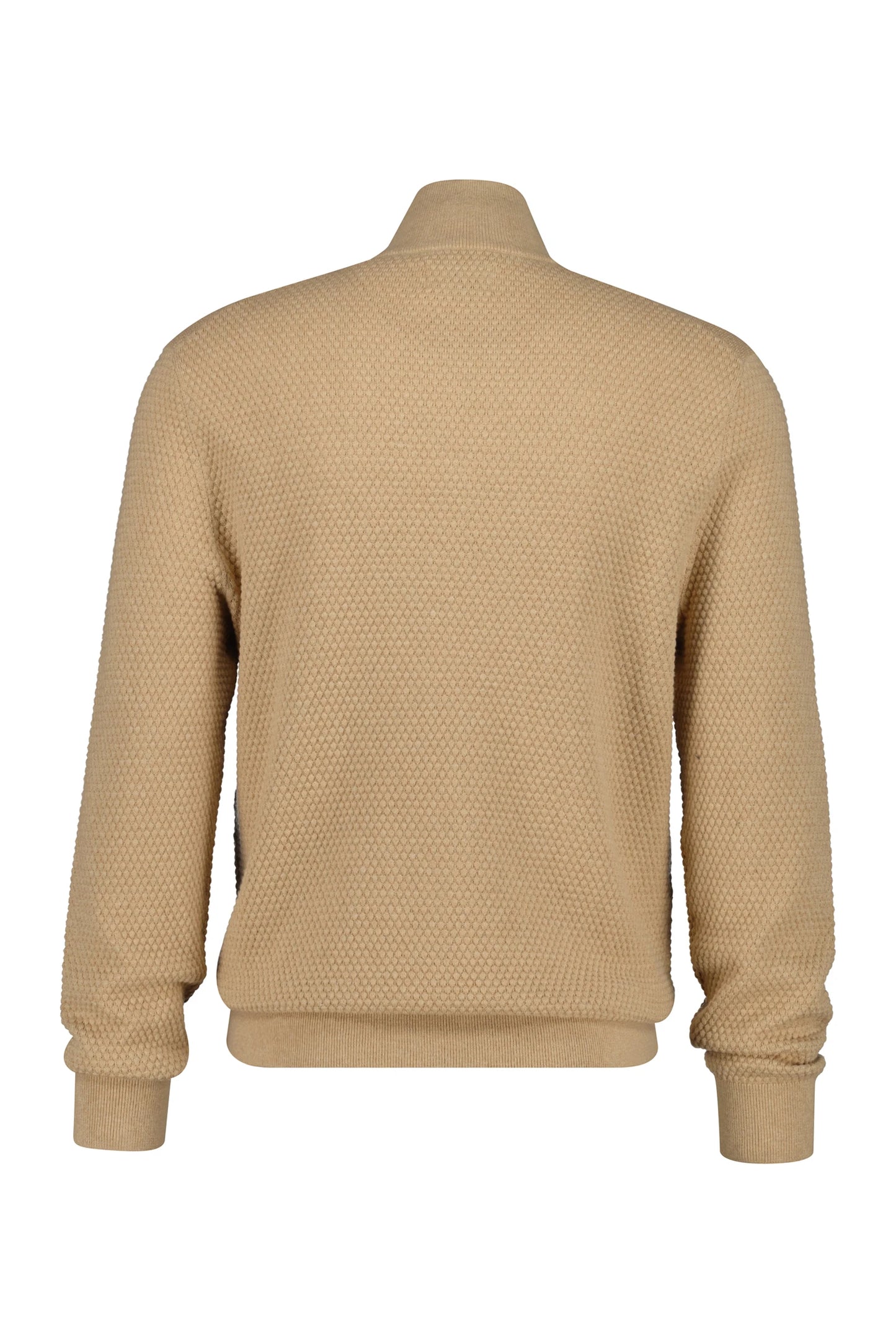 Gant Textured Cotton Merino Half Zip Sweater - Khaki 80502632962