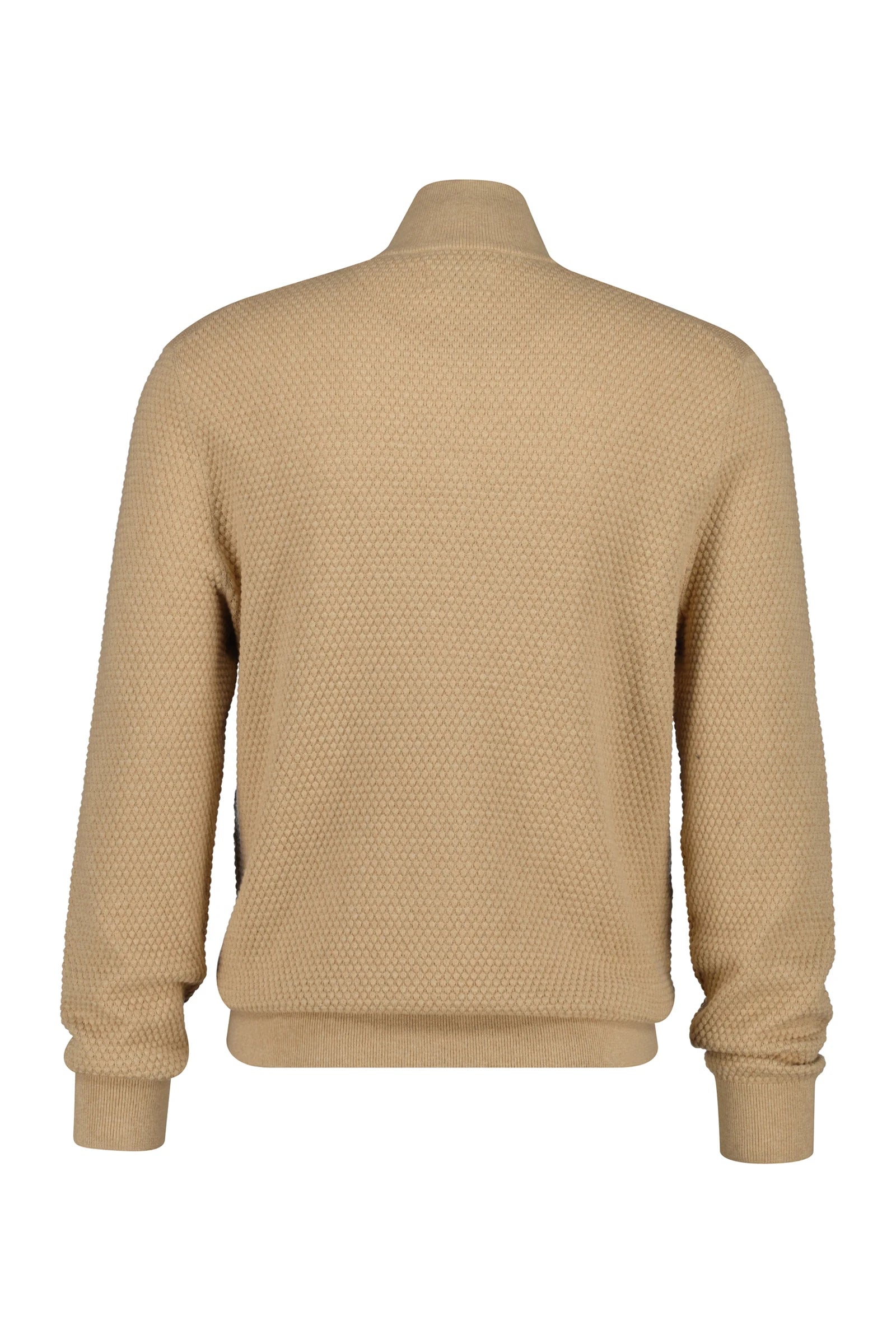 Gant Textured Cotton Merino Half Zip Sweater - Khaki 80502632962